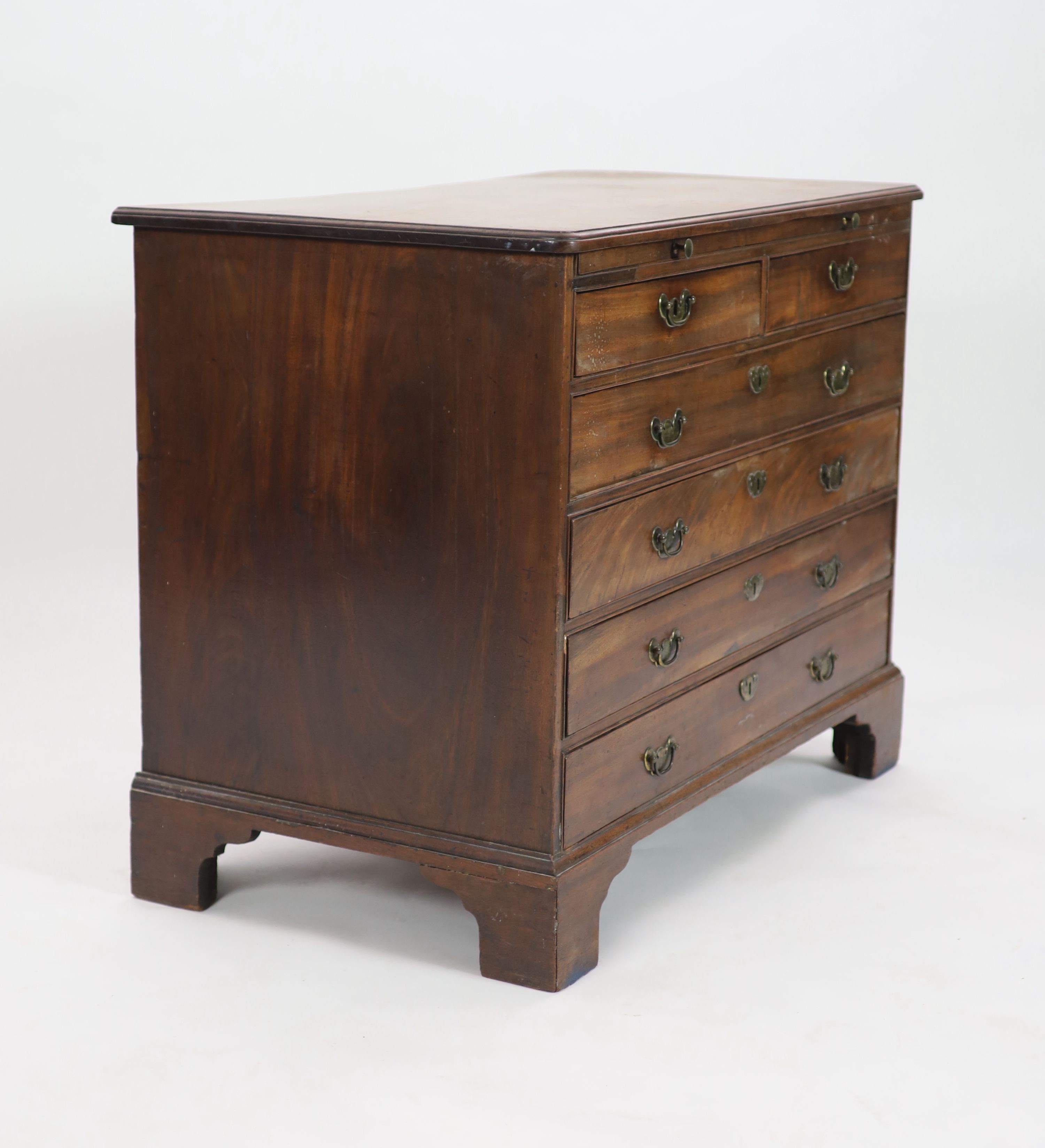 A George III mahogany chest, W.99cm D.58cm H.80cm